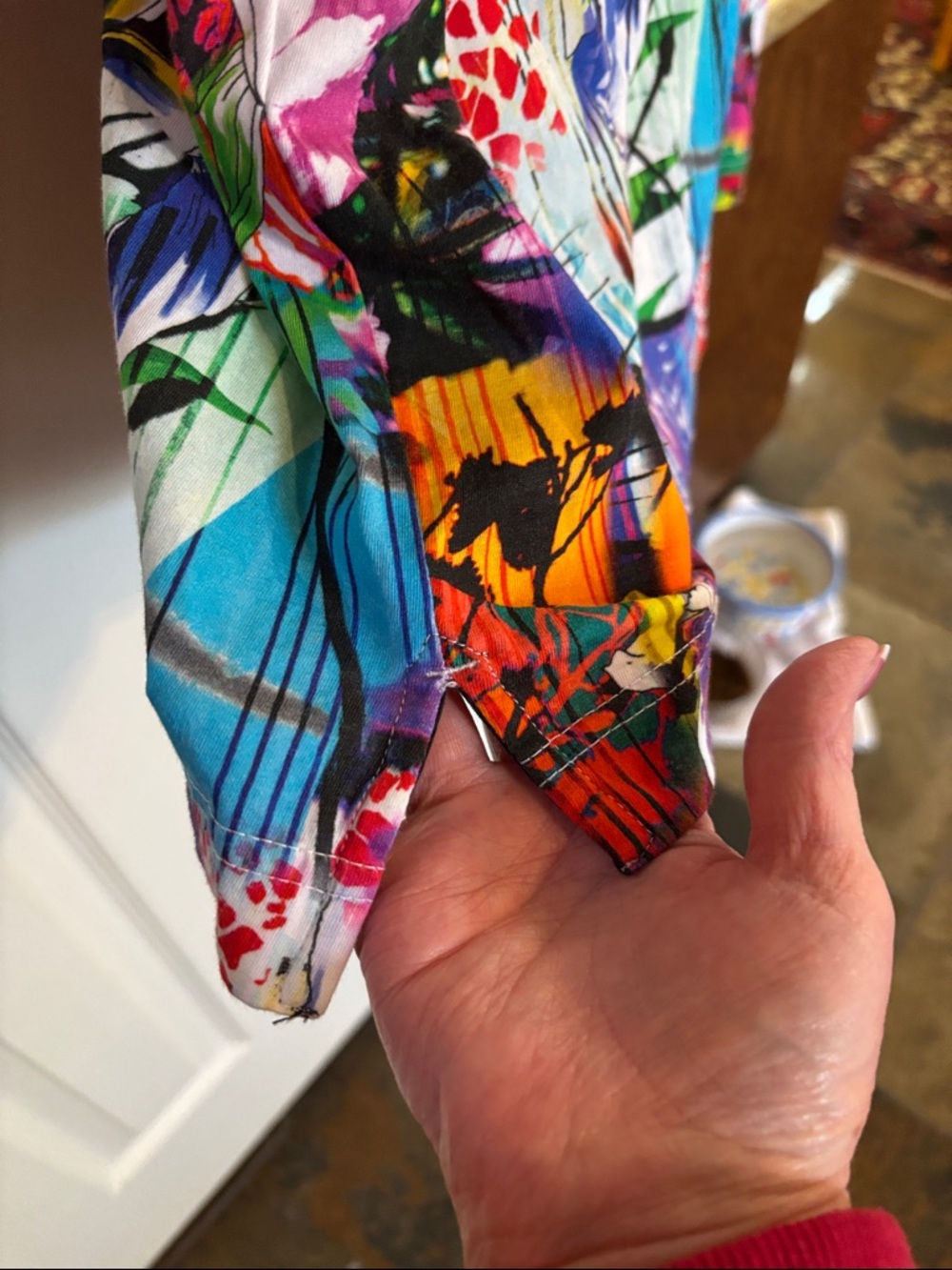 Robert Graham Men’s Multicolor Floral & Abstract Polo - Bright Mix - Picture 7 of 7